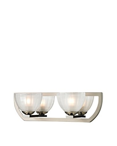 Artistic Lighting Sculptive Collection 2-Light Bath Bar, Polished/Matte Nickel