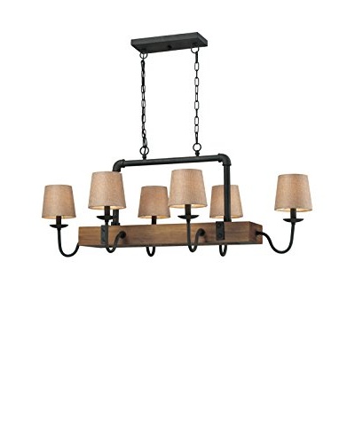 Artistic Lighting Early American 6-Light Chandelier, Vintage Rust