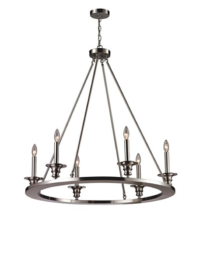 Artistic Lighting 6-Light Chandelier, Satin Nickel