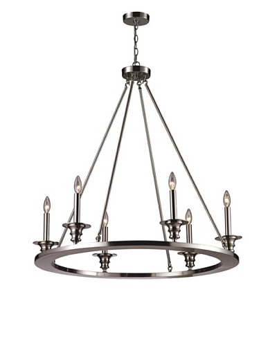 Artistic Lighting 6-Light Chandelier, Satin Nickel