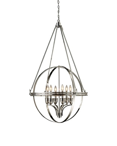 Artistic Lighting Hemispheres 6-Light Chandelier, Polished Nickel