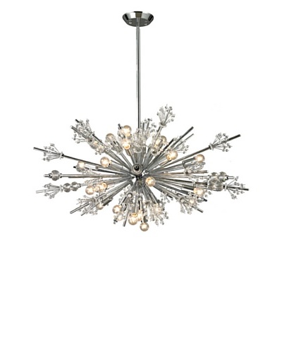 Artistic Lighting Starburst Collection 24-Light Chandelier, Polished Chrome