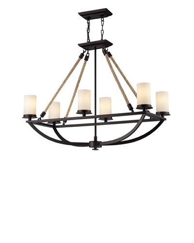 Artistic Lighting Natural Rope 6-Light Chandelier, Aged Bronze Finish