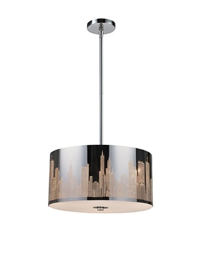 Artistic Lighting Skyline 3-Light Pendant, Polished Stainless Steel