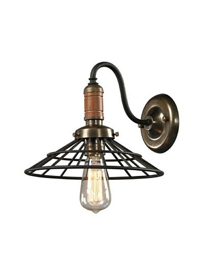 Artistic Lighting Spun Wood Collection 1-Light Sconce, Vintage Rust