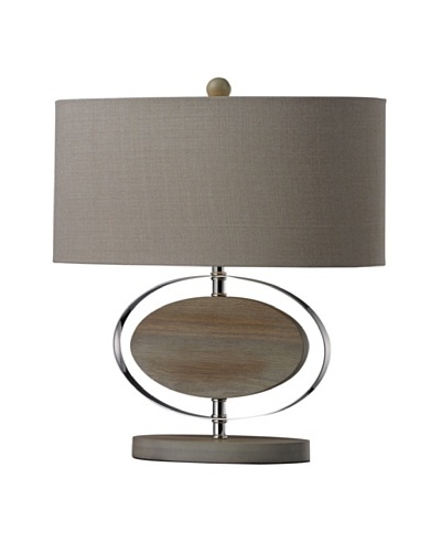 Dimond Lighting Hereford Washed Wood Table Lamp, Bleached Wood/Chrome