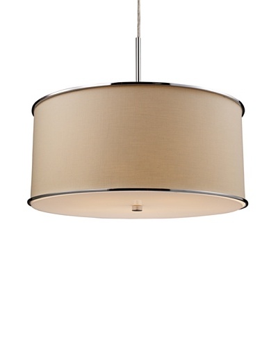 Artistic Lighting Fabrique 5-Light Drum Pendant, Chrome/Beige