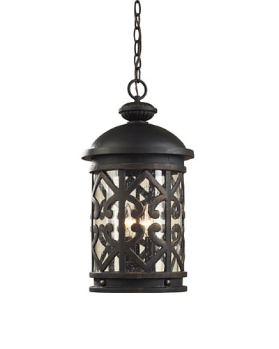 Artistic Lighting 3-Light Outdoor Pendant In Weathered Charcoal and Clear Seeded Glass