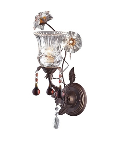 Artistic Lighting 1-Light Hand Blown Florets Sconce, Deep Rust