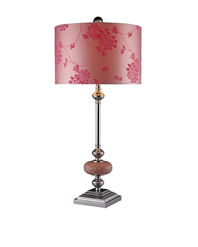 Artistic Lighting Lauren Table Lamp, Chrome/Pink Mosaic