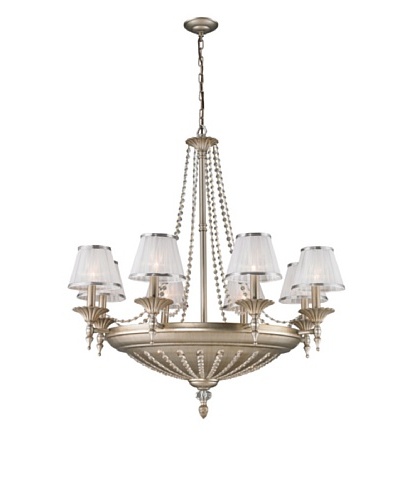 Artistic Lighting 14-Light Chandelier, Aged Silver