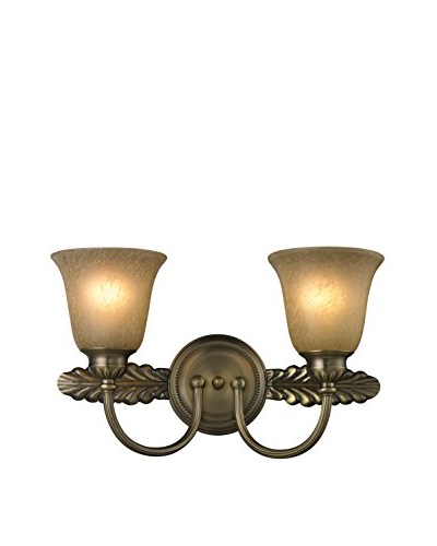 Artistic Lighting Ventura 2-Light LED Bath Bar, Antique Brass