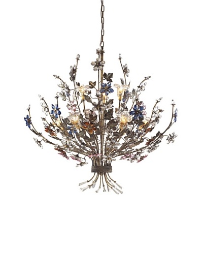 Artistic Lighting 9-Light Crystal Florets Chandelier, Multi/Bronzed Rust