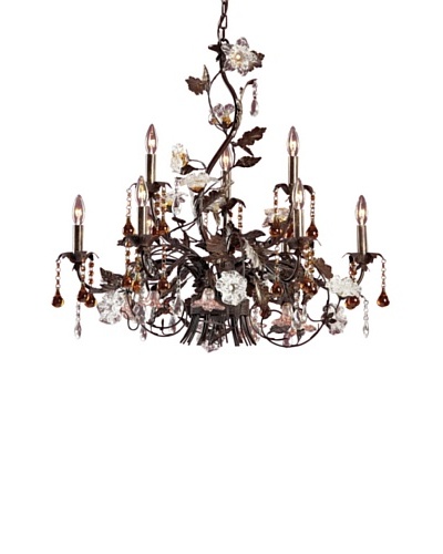 Artistic Lighting 9-Light Hand Blown Florets Chandelier, Deep RustAs You See