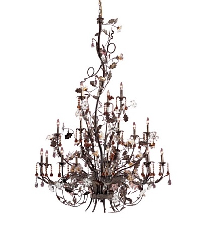 Artistic Lighting 18-Light Hand Blown Florets Chandelier, Deep RustAs You See