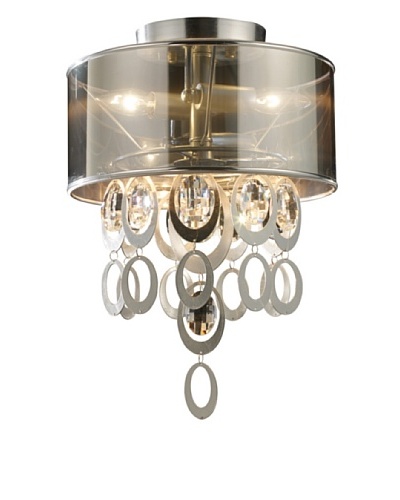 Artistic Lighting Parisienne 2-Light Semi-Flush Chandelier, Silver Leaf