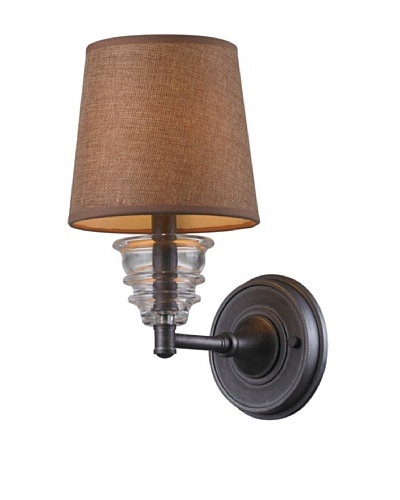 Artistic Lighting Insulator Glass Wall Sconce, Weathered Zinc