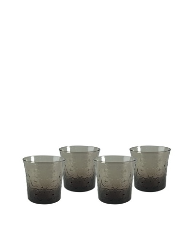 Artland Set of 4 Echo 10-Oz. Double Old-Fashioned Glasses, Smoke