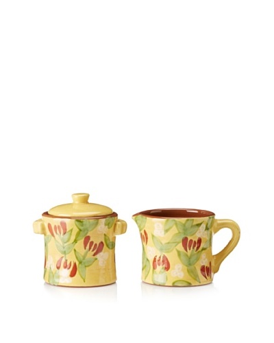 Artland Margaux Creamer & Sugar Bowl Set, Mustard/Rust