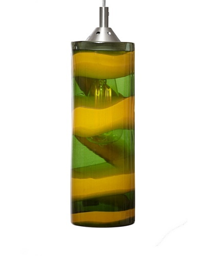 Arttex Cylinder Pendant, Green/Orange