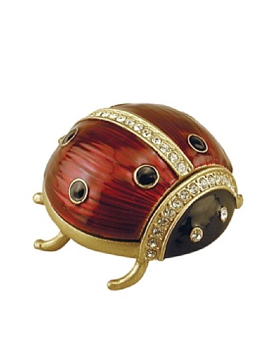 Ashleigh Manor Hand-Painted Collectible Jeweled Ladybug Enameled Box