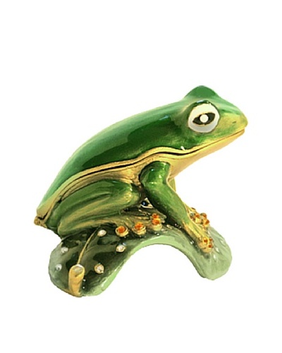Ashleigh Manor Hand-Painted Collectible Frog Enameled Box