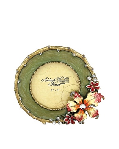 Ashleigh Manor Hand-Painted 3″ x 3″ Bouquet of Flowers Frame