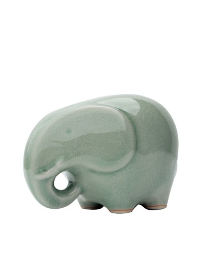 Asian Art Imports Celadon Elephant, Green