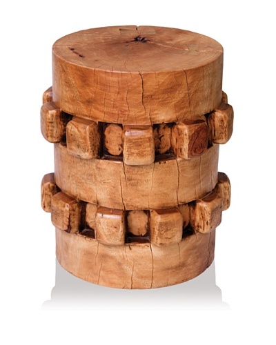 Asian Art Imports Tropical Hardwood Gear Stool