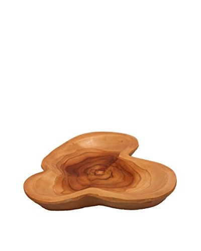 Asian Loft Small Organic Teak Wood Bowl, Natural