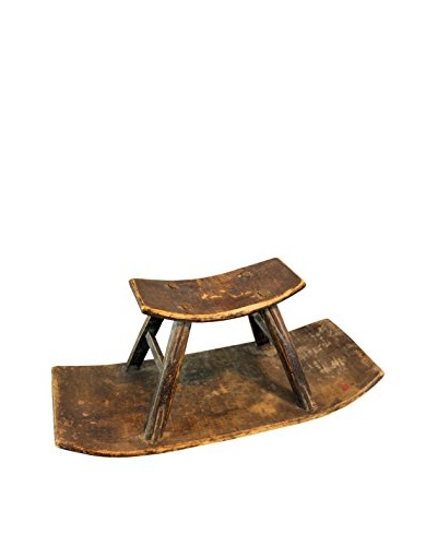 Asian Loft Willow Wood Stool from Yunnan, China