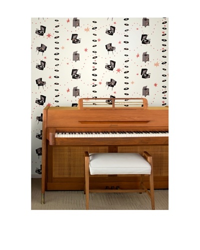 Astek Wall Coverings Set of 2 Jumping Jive Pale Wall Tiles by Jim Flora