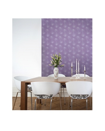 Astek Wall Coverings Set of 2 “Skinny Mums Purple” Wall Tiles by Jessica Swift