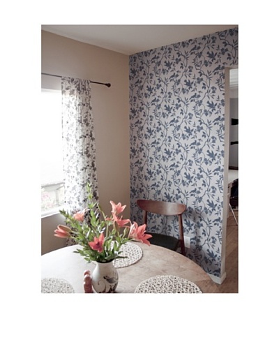 Astek Wall Coverings Set of 2 Birds in Trees Wall Tiles, Blue