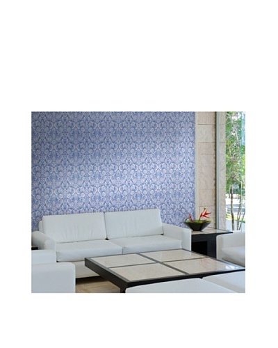 Astek Wall Coverings Set of 2 Floral Diamond Damask Wall Tiles