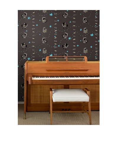 Astek Wall Coverings Set of 2 Jumping Jive Night Wall Tiles by Jim Flora