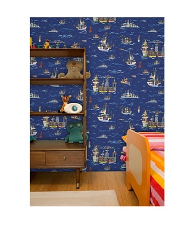 Astek Wall Coverings Set of 2 On The Sea Wall Tiles by Jim Flora