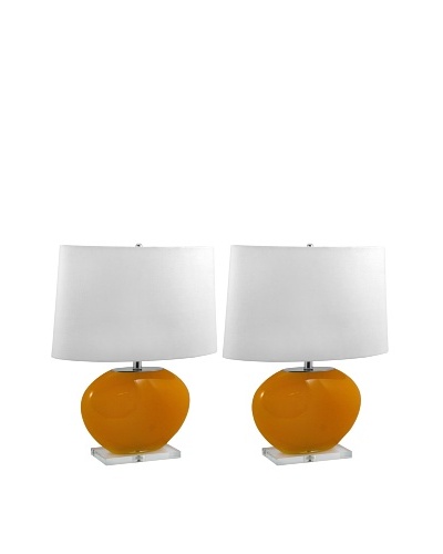 Aurora Lighting Oval Glass Table Lamp [Orange]
