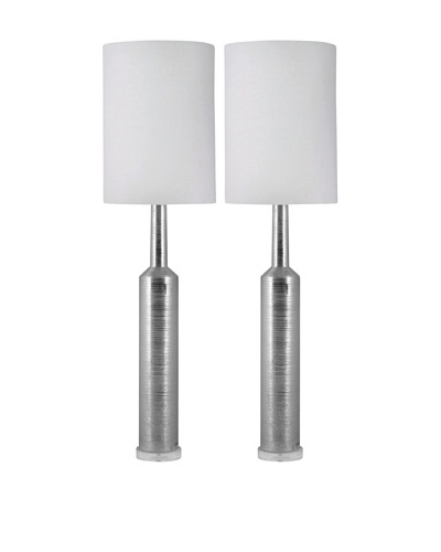 Aurora Lighting Spun Platinum Ceramic Table Lamp, Set of 2