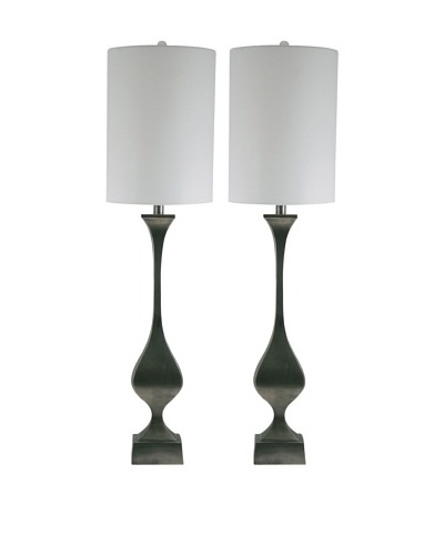 Aurora Lighting Cast Aluminum Candlestick Lamps, Set of 2