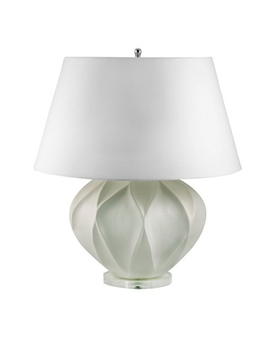 Aurora Lighting White Bisque Lotus Ceramic Table Lamp