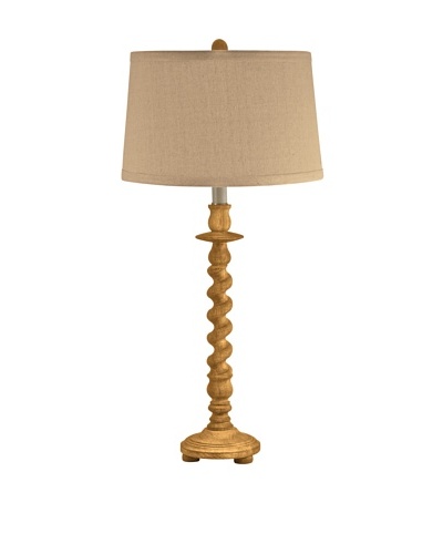 Aurora Lighting Barley Twist Wood Table Lamp, Wood