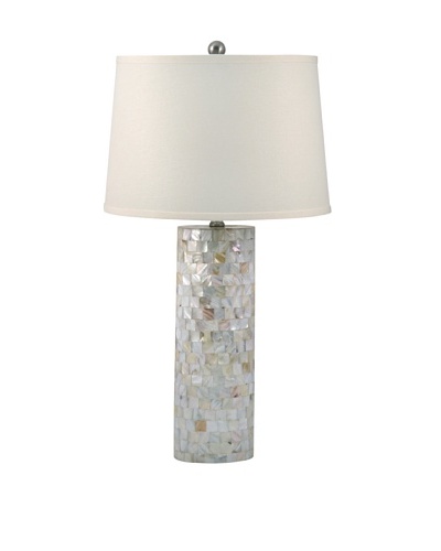 Aurora Lighting Mother of Pearl Cylinder Table Lamp