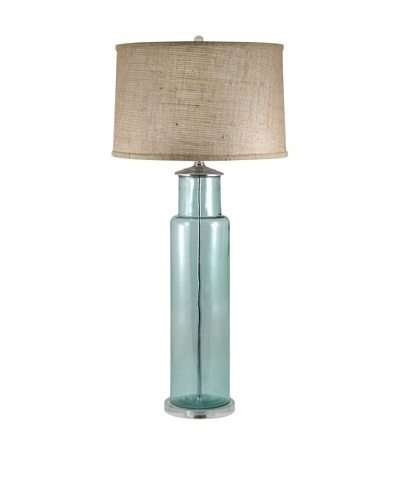 Aurora Lighting Recycled Glass Cylinder Table Lamp [Blue]
