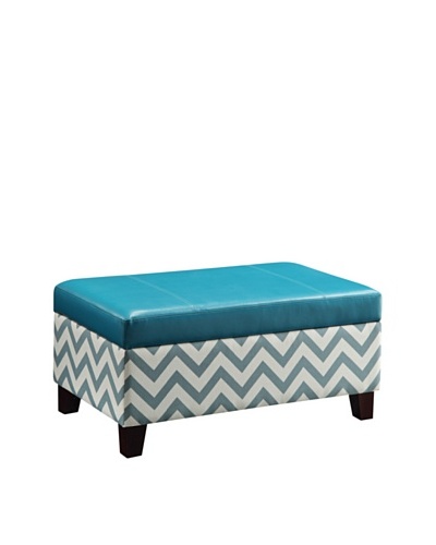 Avenue 6 Hudson Storage Ottoman, Zig Zag Blue