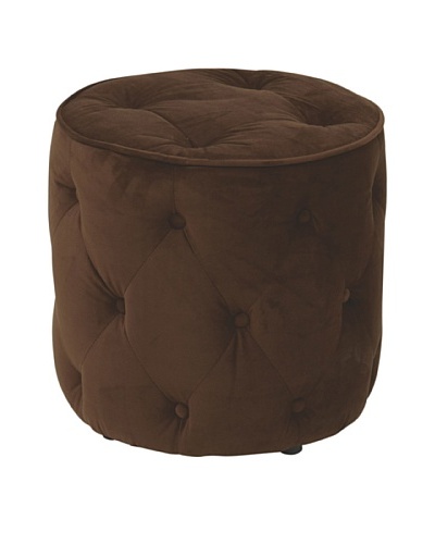 Avenue 6 Curves Tufted Round Ottoman, ChocolateAs You See