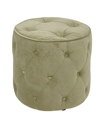 Avenue 6 Curves Tufted Round Ottoman, Spring Green