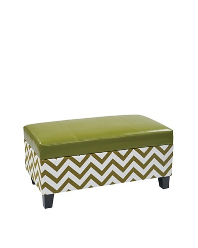 Avenue 6 Hudson Storage Ottoman, Zig Zag Green