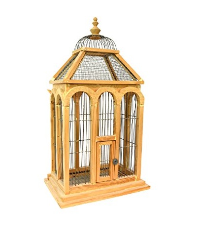 Aviva Stanoff Vintage Birdcage With Drawer, Light Brown