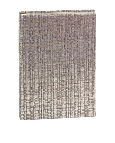 Aviva Stanoff Gilt-Edged Basketweave Keepsake Wide-Ruled Journal, Silver